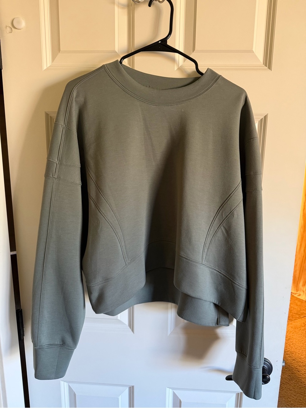 Abercrombie Women's YPB NeoKnit Olive Green Pullover Sweatshirt